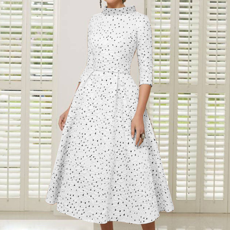 The polka-choker retro mum bridal dress