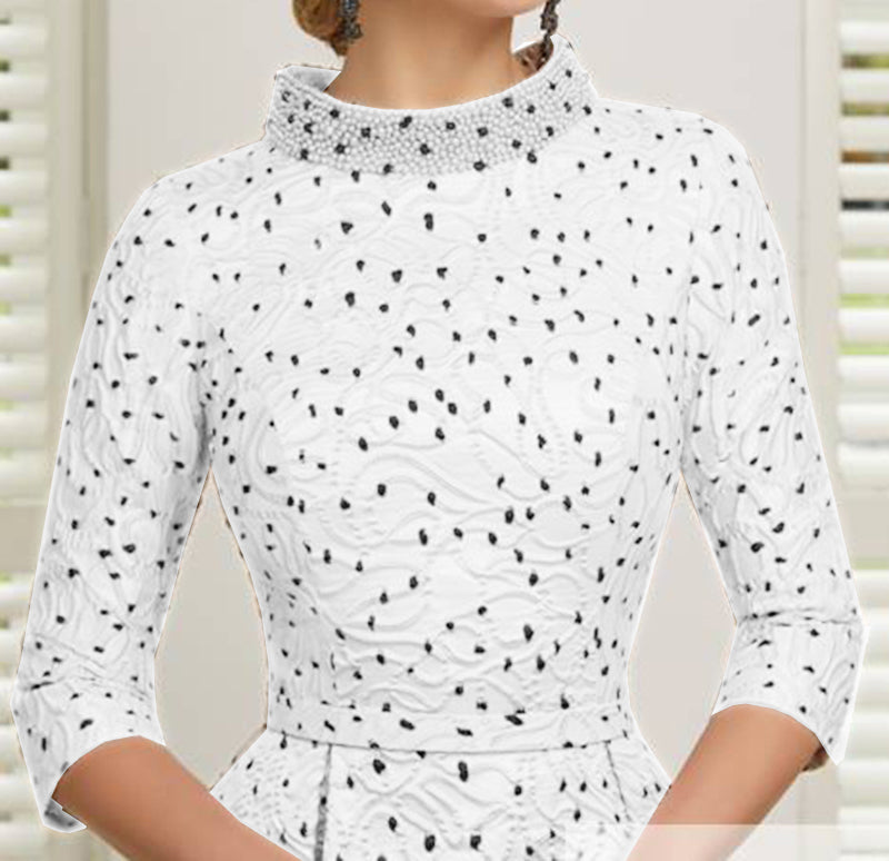 The polka-choker retro mum bridal dress