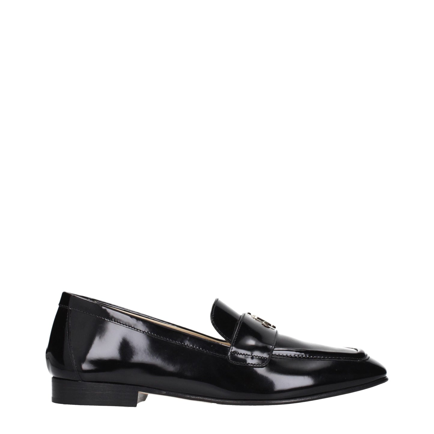Jimmy Choo Black Leather Slip-On Flats