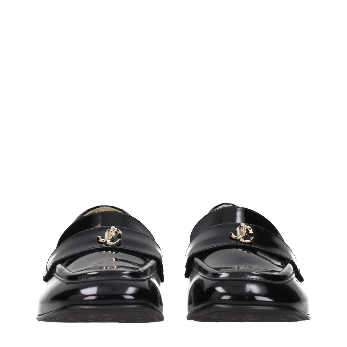 Jimmy Choo Black Leather Slip-On Flats
