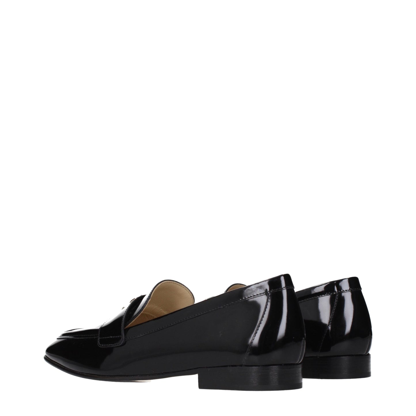 Jimmy Choo Black Leather Slip-On Flats