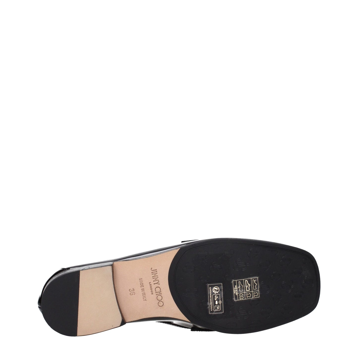 Jimmy Choo Black Leather Slip-On Flats