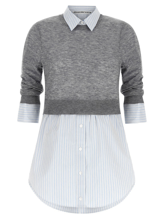 Alexander Wang Gray Wool Blouse