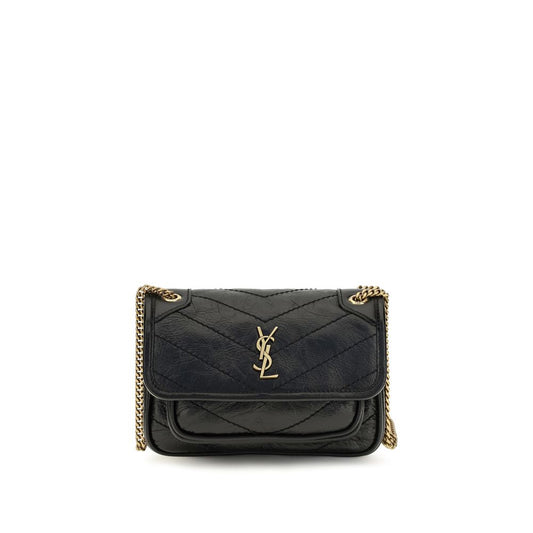 Saint Laurent Black Calf Leather Bos Taurus Shoulder Bag