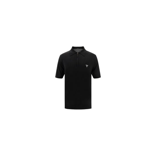 Prada Black Wool Oves Aries Polo Shirt