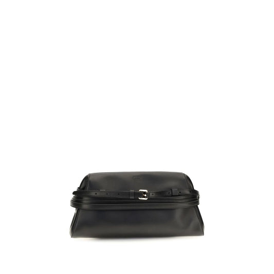 Moschino Black Goatskin Clutch Bag