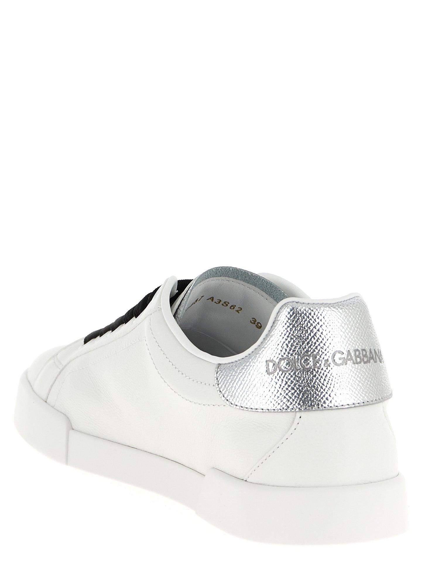 Dolce & Gabbana Silver Calfskin Low Top Sneakers