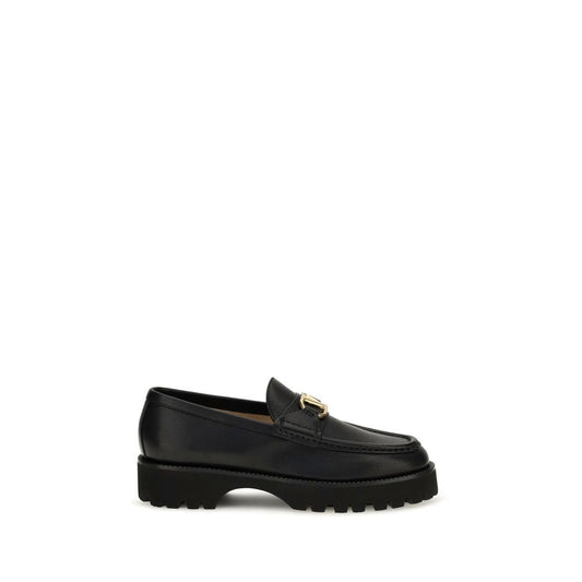 Valentino Garavani Black Goatskin Platform Loafers