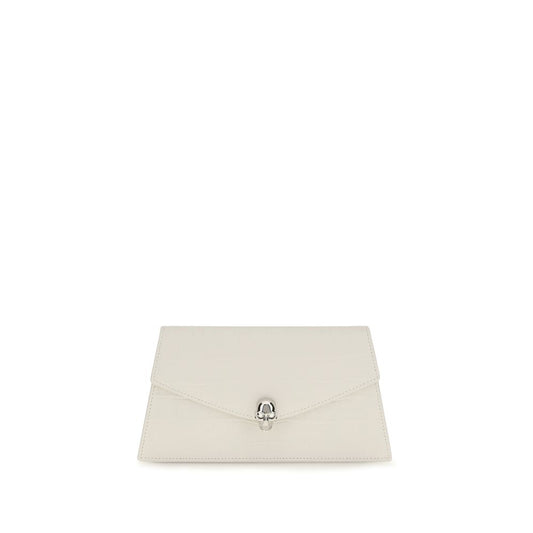 Alexander McQueen White Calf Leather Bos Taurus Clutch Bag