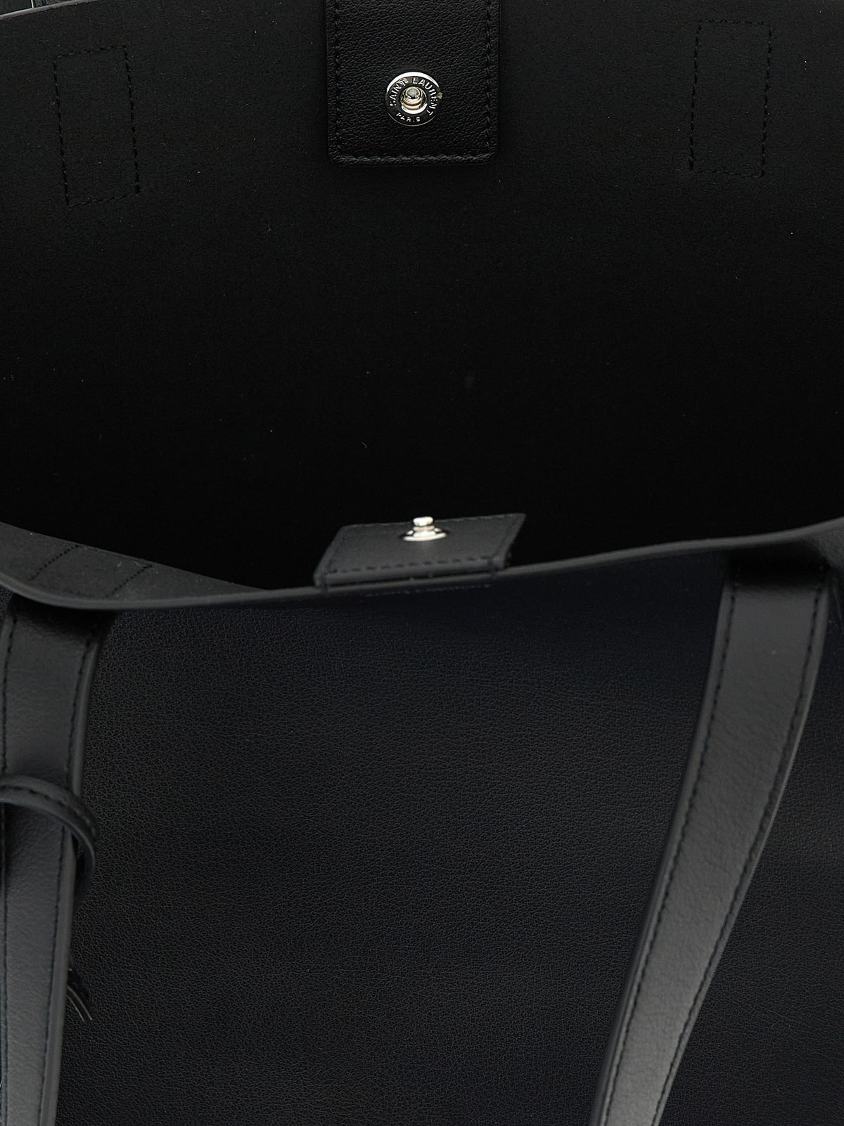 Saint Laurent Black Calfskin Tote Bag