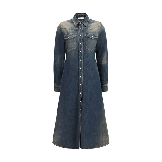 Fendi Blue Cotton Casual Dress