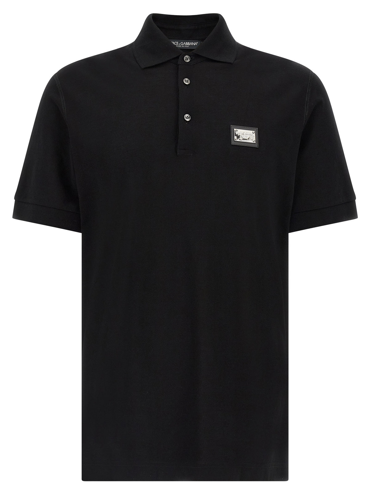 Dolce & Gabbana Black Cotton Polo Shirt