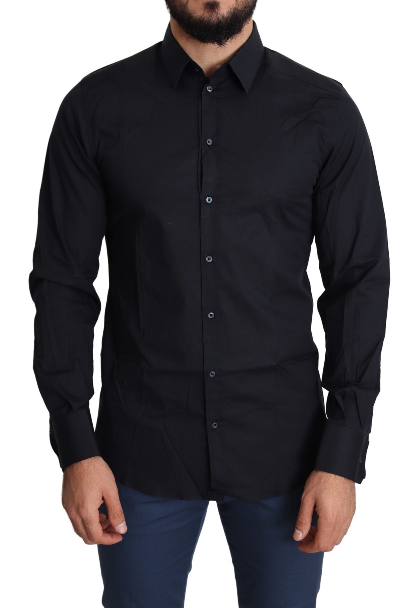 Blue Cotton Formal GOLD Dress Shirt