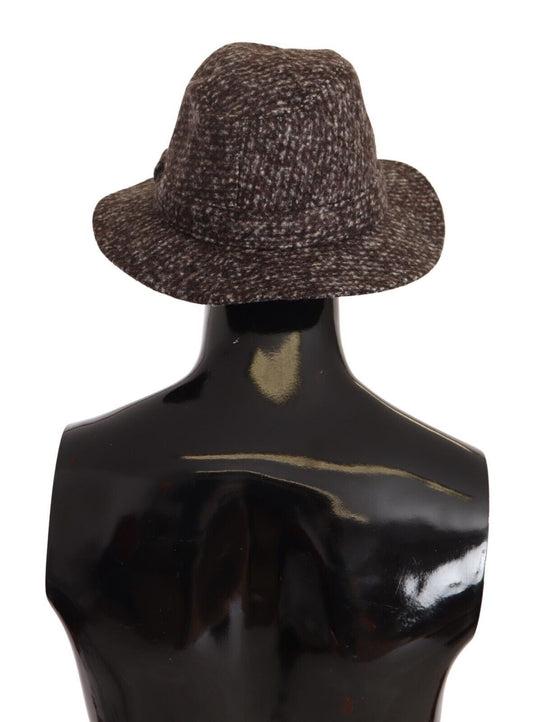 Gray Melange Blended Textured Tweed Hat