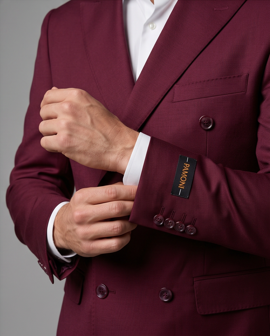 The Burgundy Tailored Double-Breasted Suit