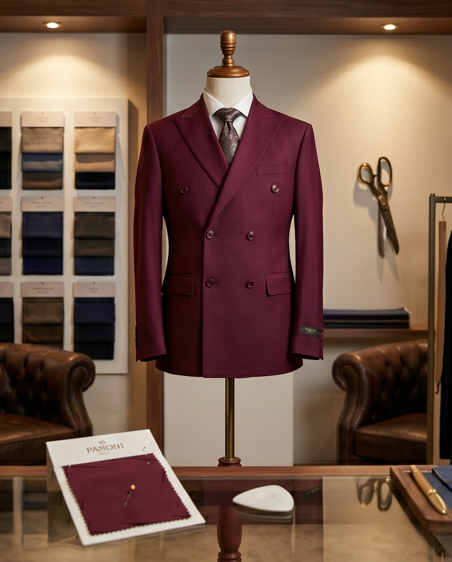 The Burgundy Tailored Double-Breasted Suit