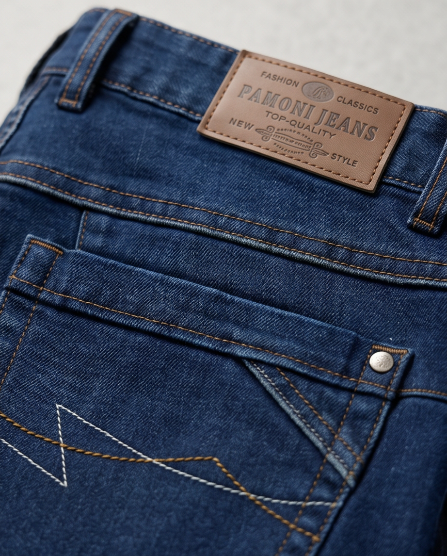 Men’s Classic Regular Fit 100% Cotton Denim Jeans – Dark Wash