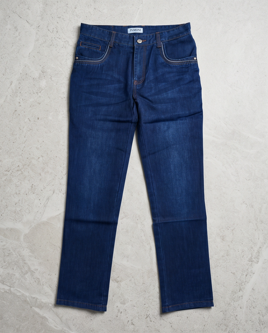 Men’s Classic Regular Fit 100% Cotton Denim Jeans – Dark Wash