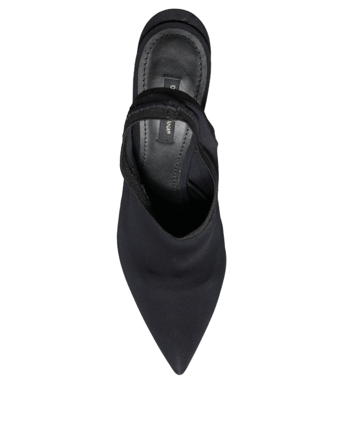 Dolce & Gabbana Black Jersey Stretch Heels Slingback Shoes