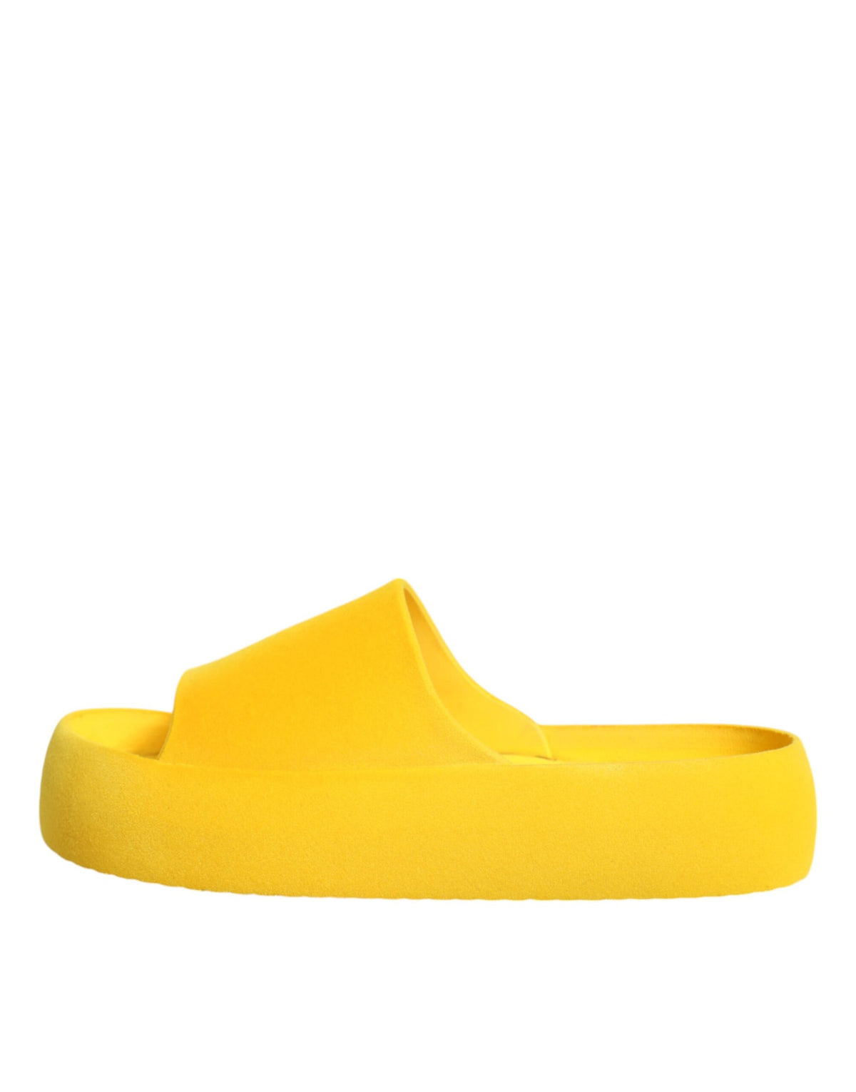 Dolce & Gabbana Yellow Rubber Slides Sandals Beachwear Shoes