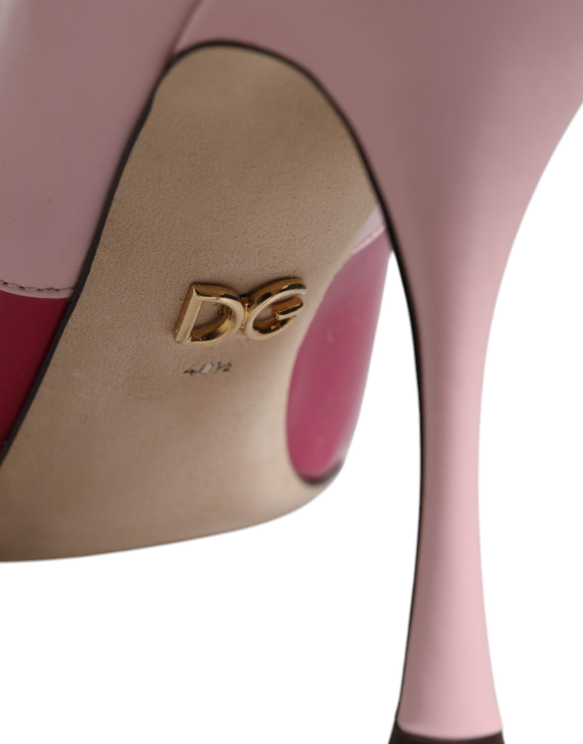 Dolce & Gabbana Two Tone Pink Leather Mary Jane Heels Pumps Shoes