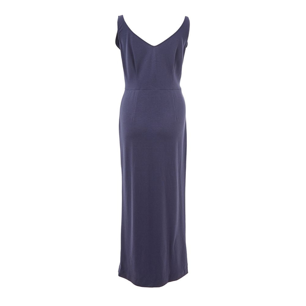 Blue Viscose Casual Dress