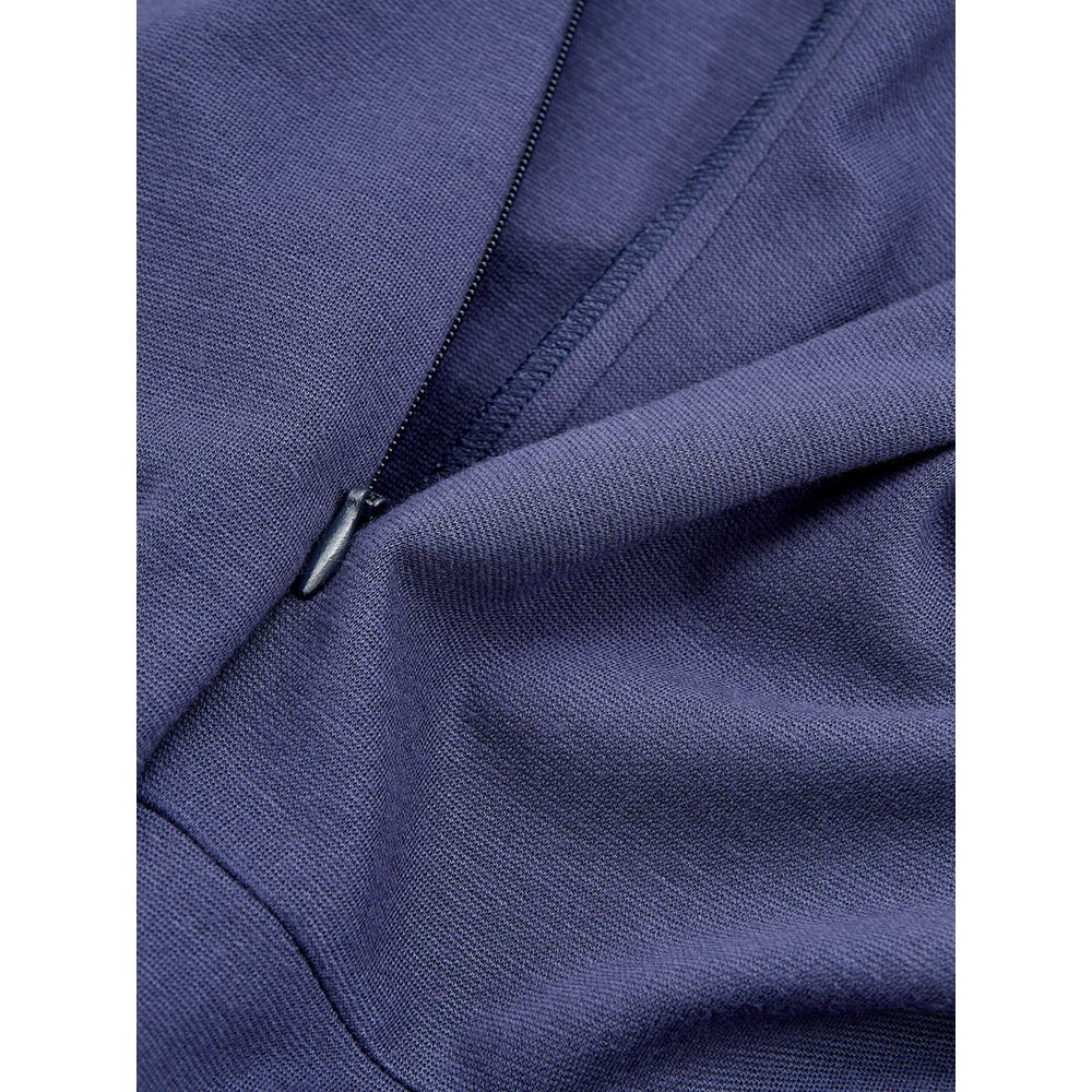 Blue Viscose Casual Dress
