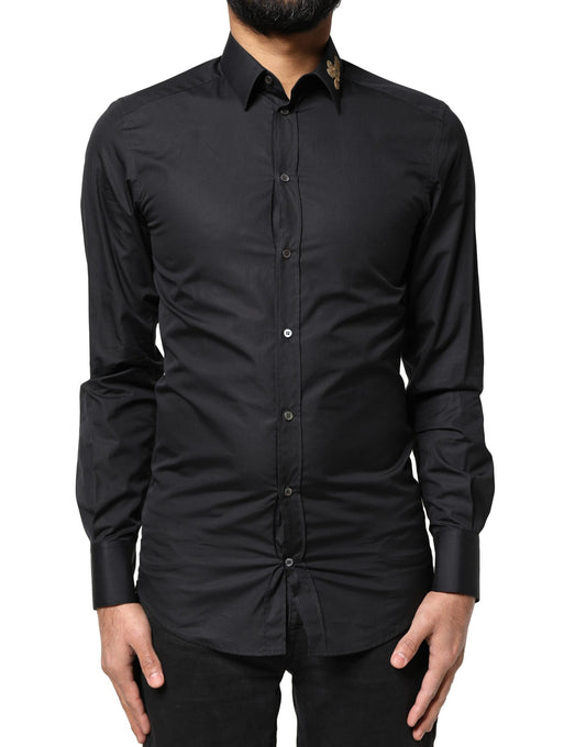 Black Love Embroidery GOLD Formal Dress Shirt