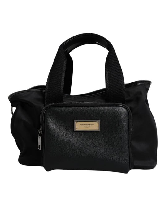 Dolce & Gabbana Black Shoulder Strap Pet Carry Logo Plaque Bag
