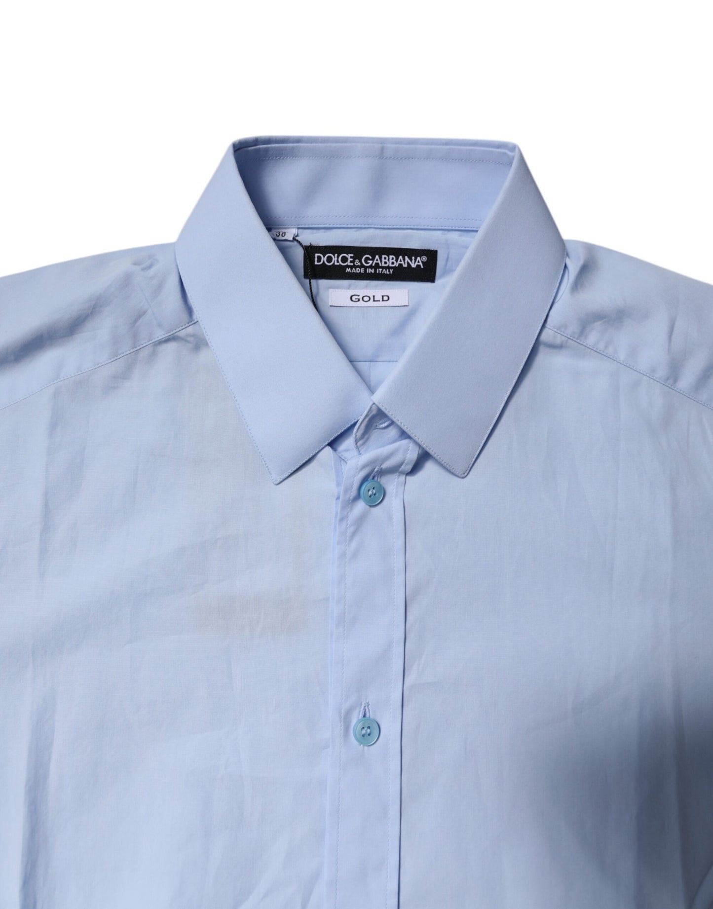 Light Blue Cotton GOLD Dress Formal Shirt