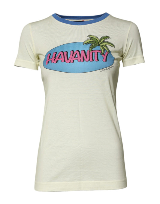 Light Yellow Cotton Short Sleeve T-shirt