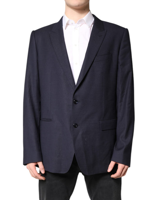 Dolce & Gabbana Black Wool Single Breasted Coat Blazer Suit