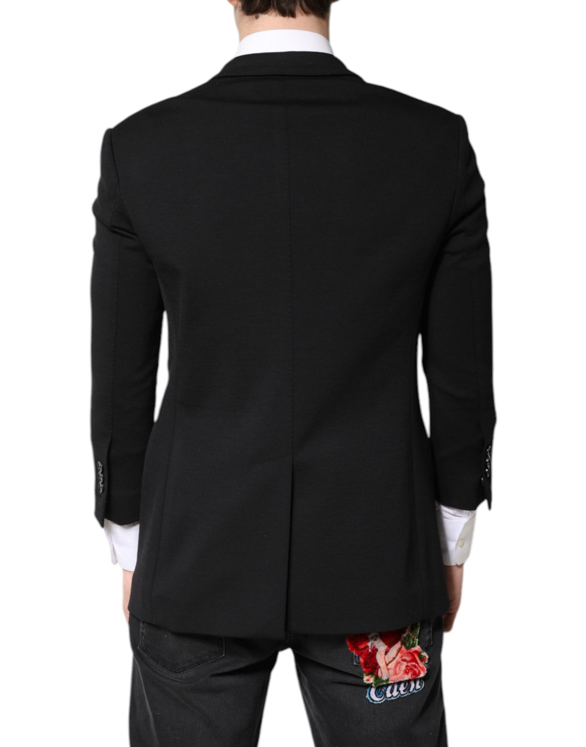 Dolce & Gabbana Black Single Breasted Men Coat Blazer Suit