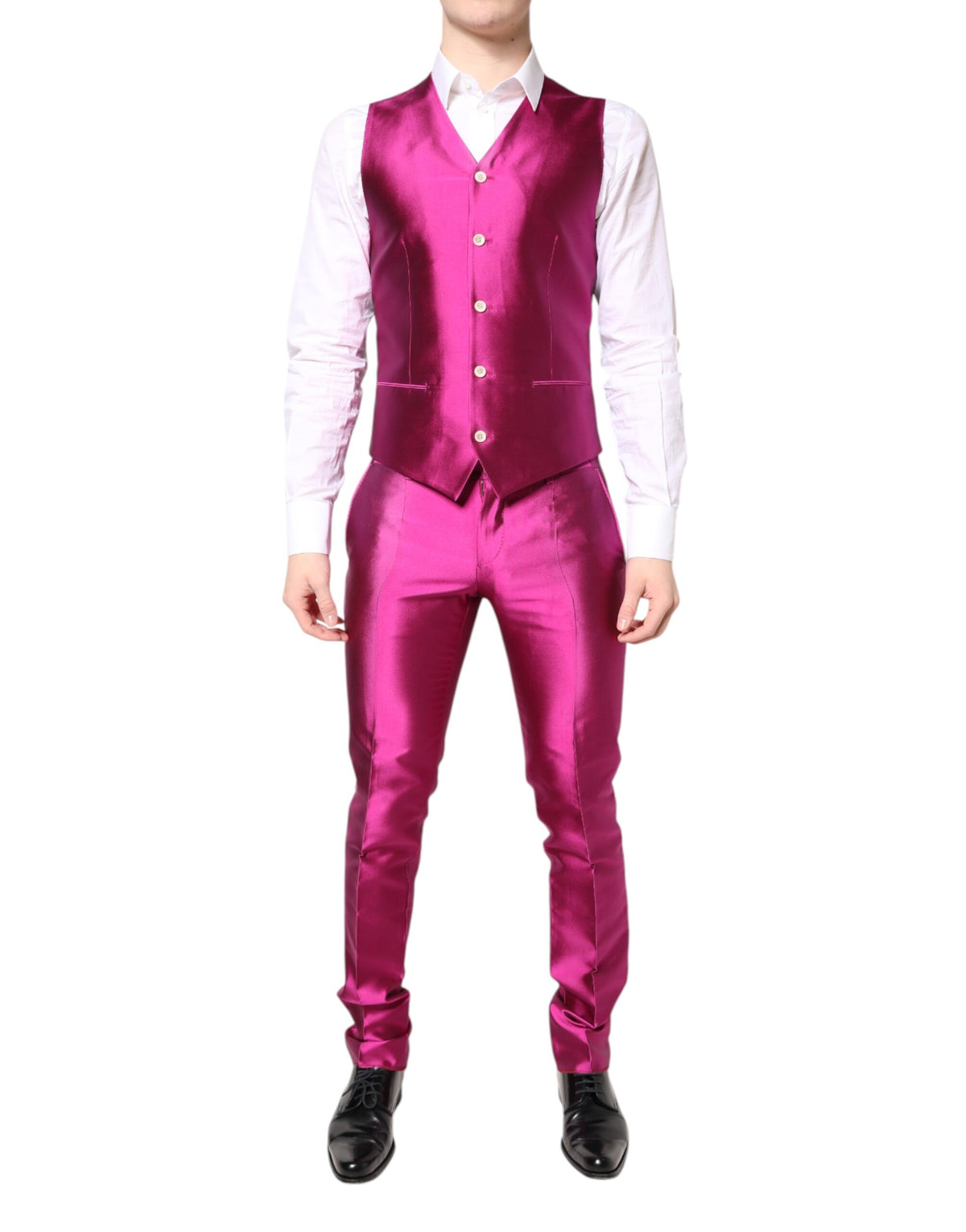 Dolce & Gabbana Pink SICILIA Double Breasted 3 Piece Suit