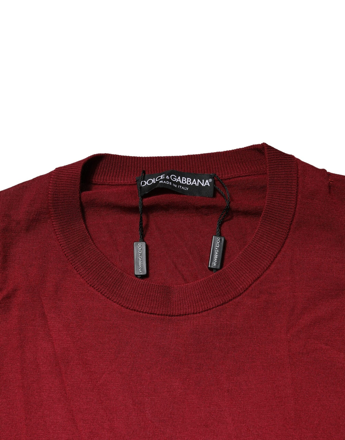 Dolce & Gabbana Maroon Cashmere Crew Neck Sweatshirt Sweater