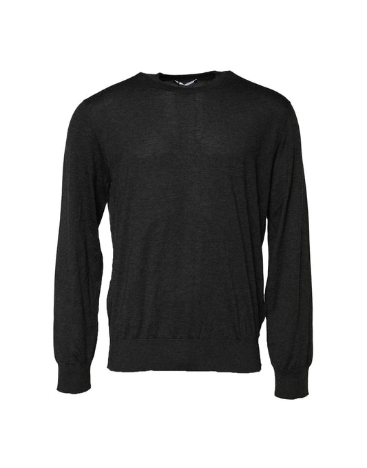 Dolce & Gabbana Gray Long Sleeve Crew Neck Pullover Sweater
