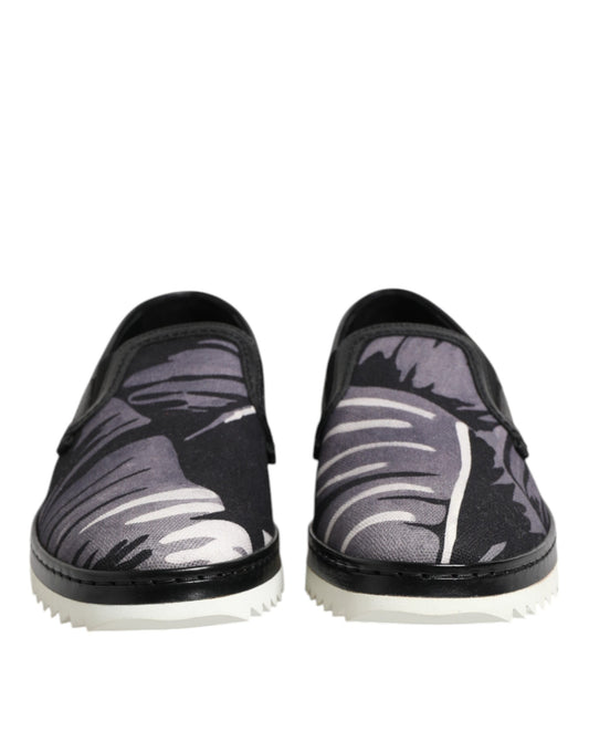 Black Tropical Slip On Men Sneakers Shoes
