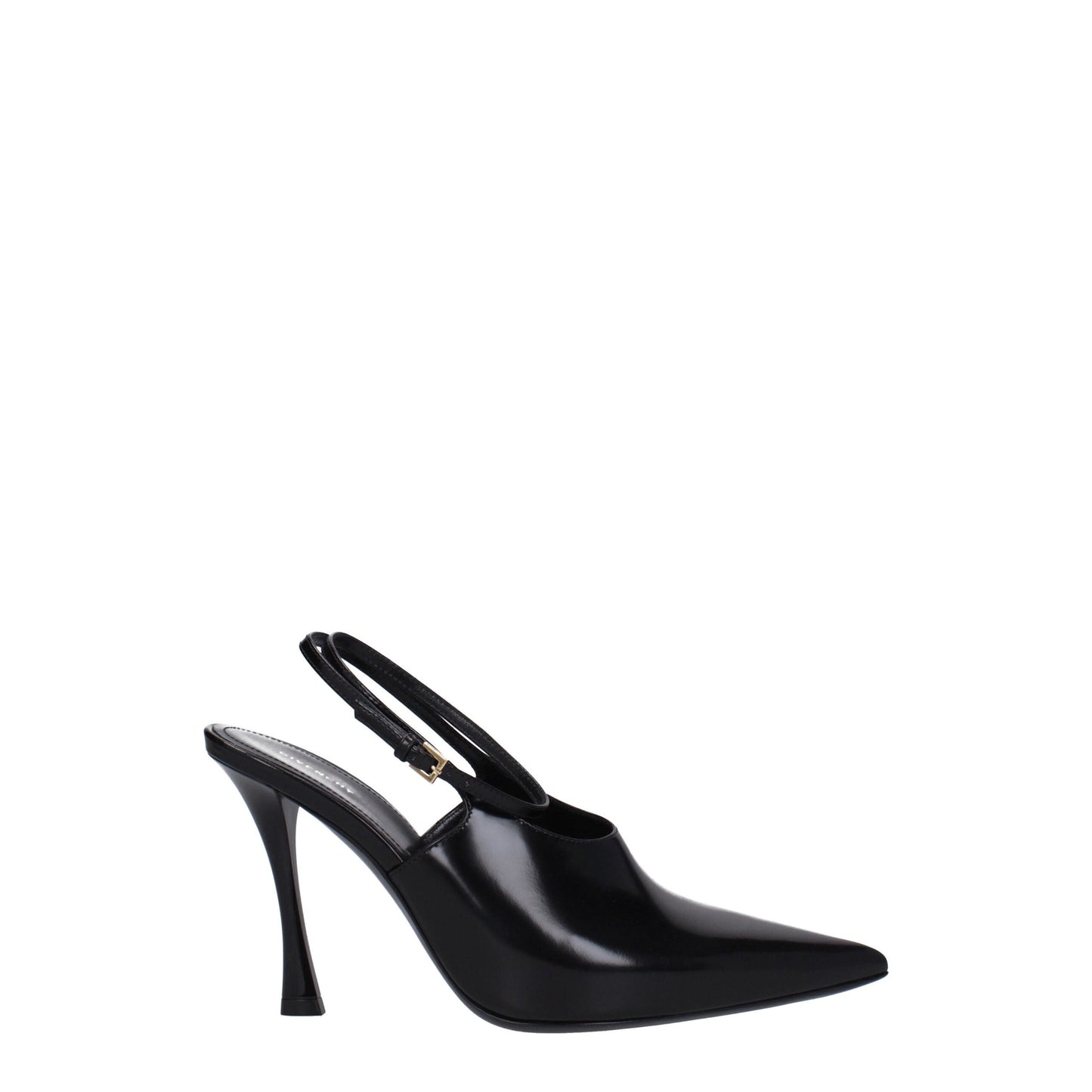 Black Leather High Heel Pumps
