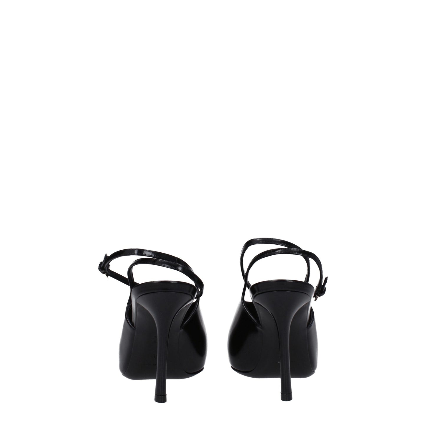 Black Leather High Heel Pumps
