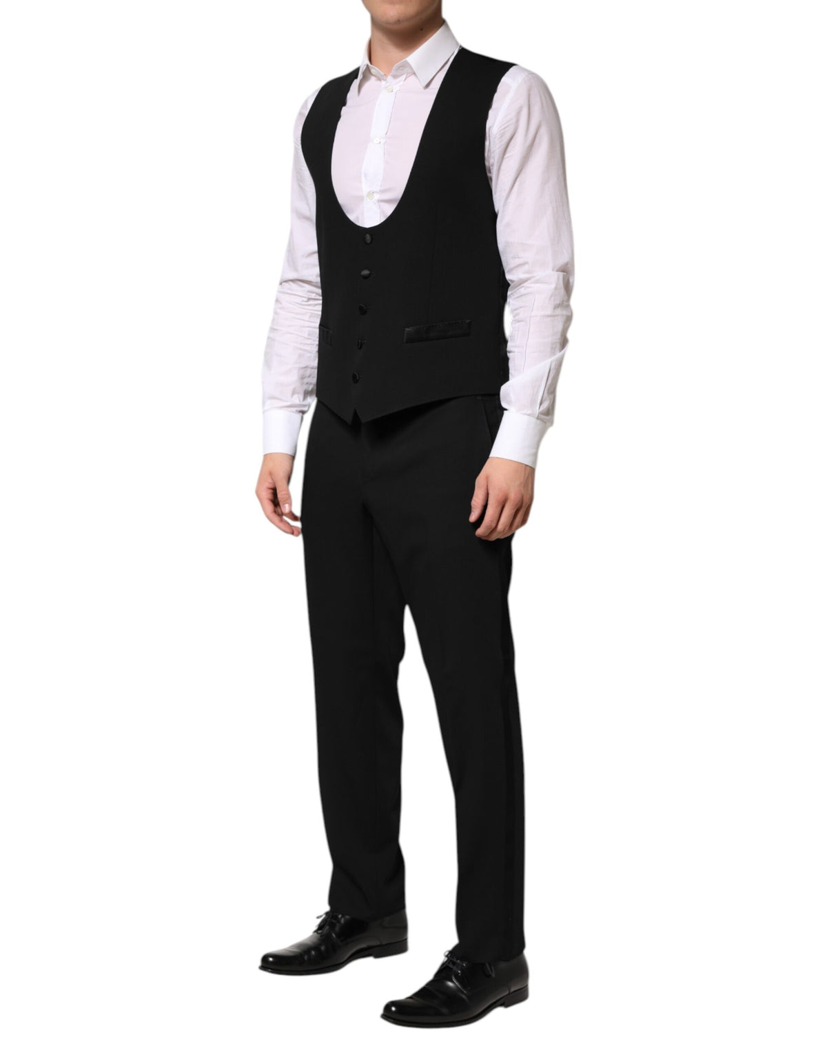 Dolce & Gabbana Black Wool 3 Piece Single Breasted Suit