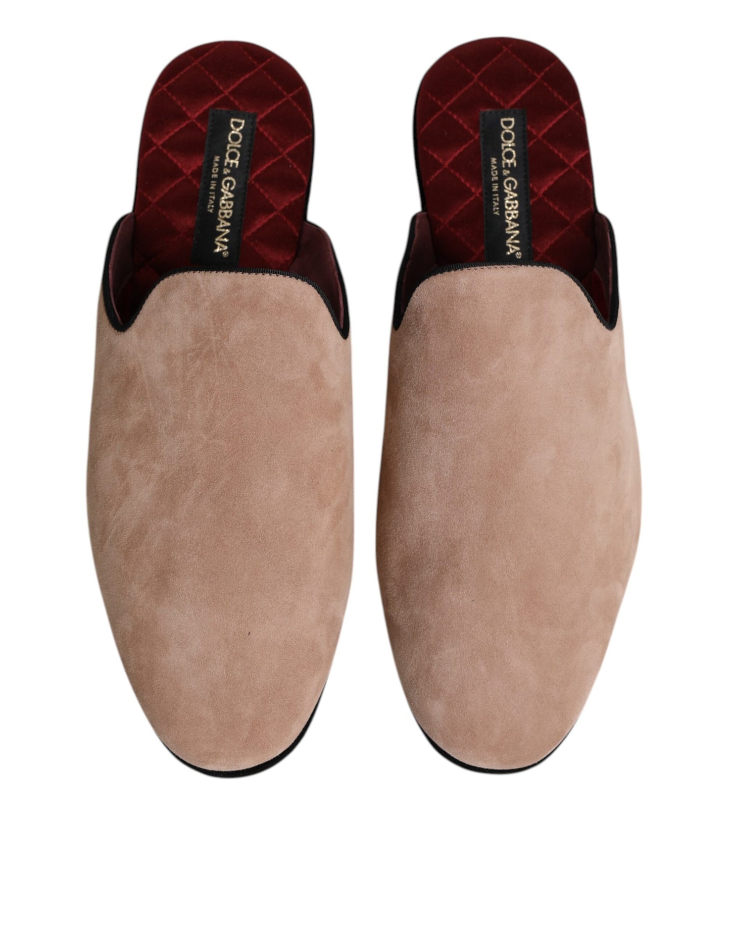 Beige Suede Leather Slides Flat Slipper Shoes