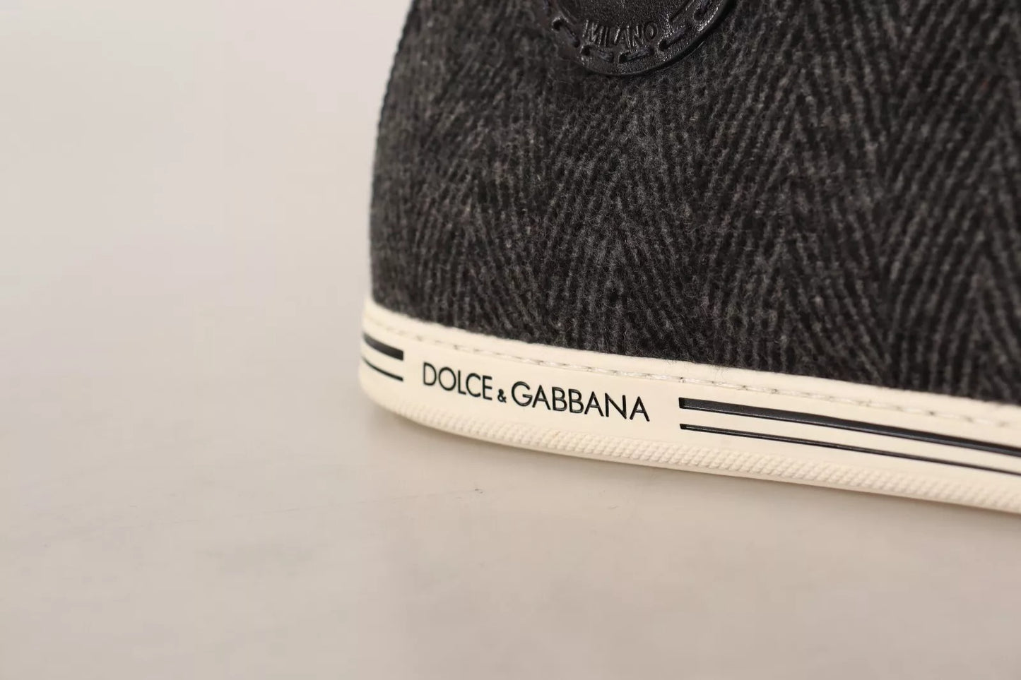 Gray Wool Cotton Casual High Top Sneakers