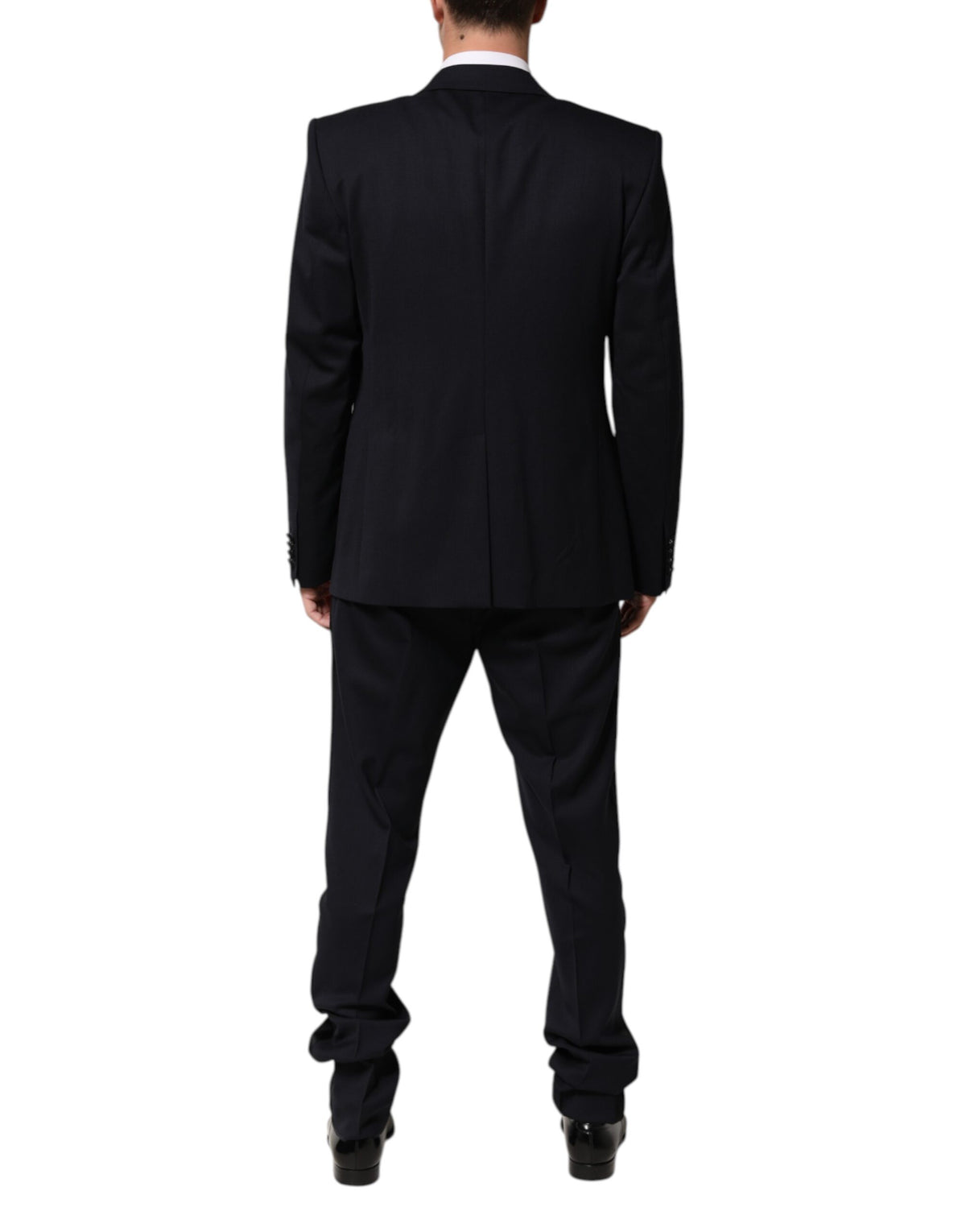 Dolce & Gabbana Dark Blue 3 Piece Wool Silk Blend Suit SICILIA