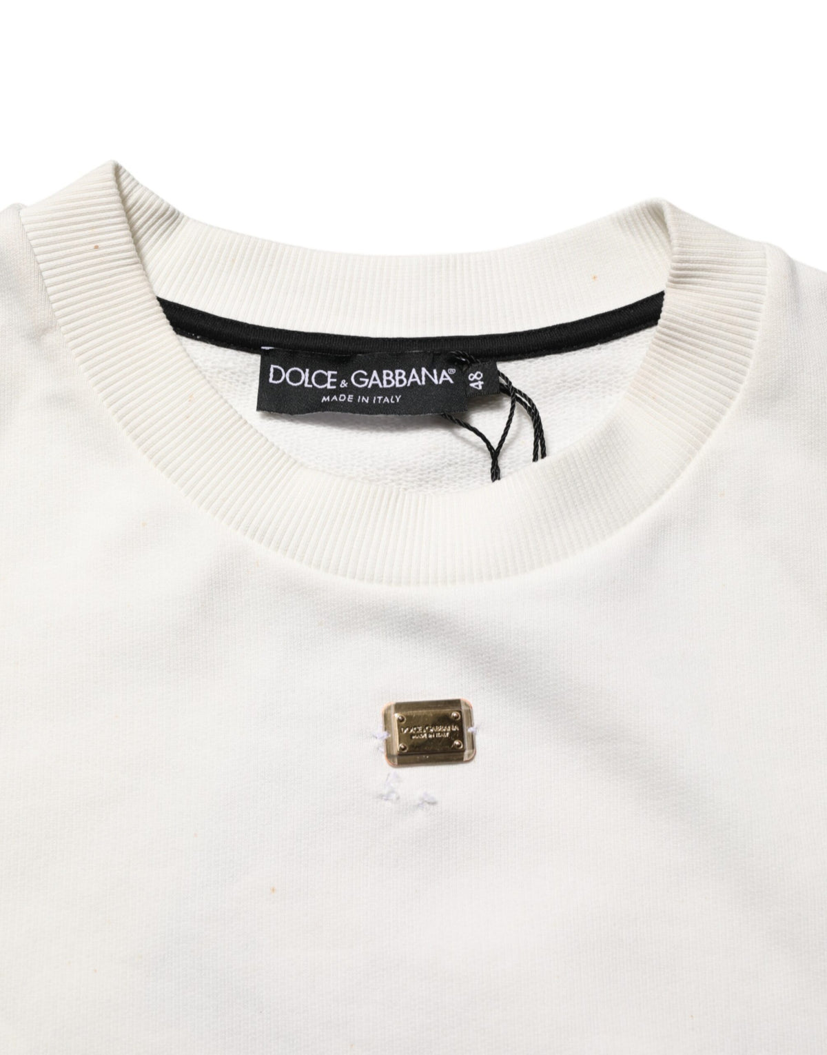 Dolce & Gabbana White DG Logo Crew Neck Sweatshirt Sweater