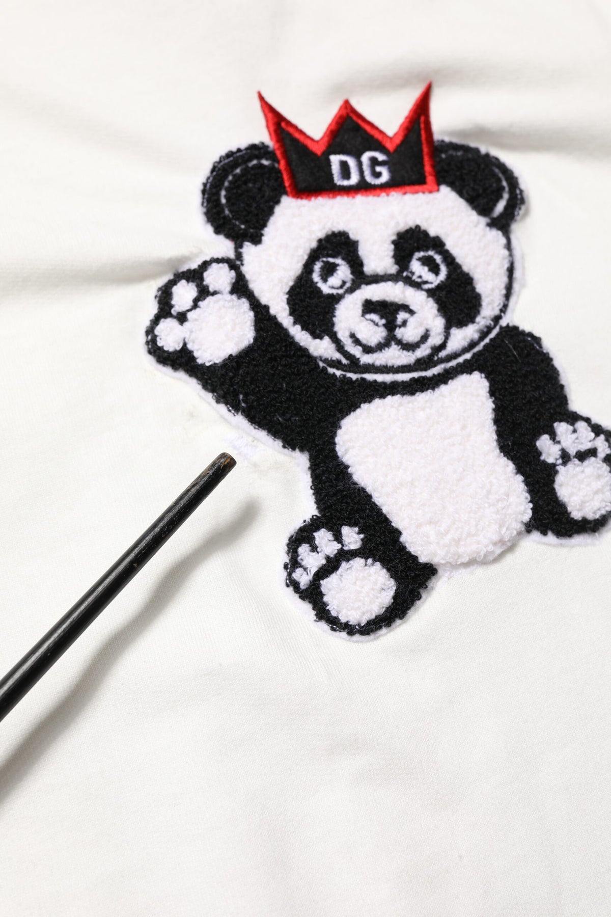 Dolce & Gabbana Off White Cotton Panda Hooded Sweatshirt Sweater