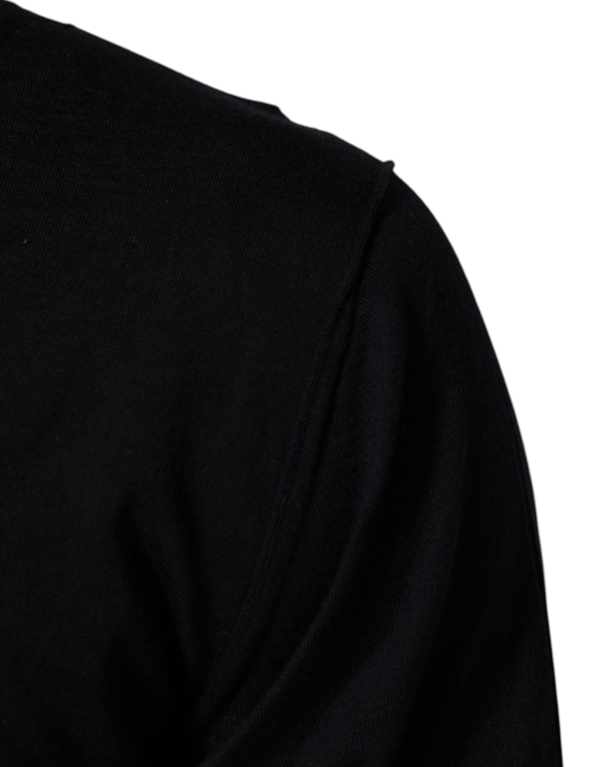 Dolce & Gabbana Black Cashmere Knit V-Neck Pullover Sweater