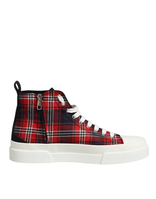 Dolce & Gabbana Multicolor Cotton High Top Men Sneakers Shoes