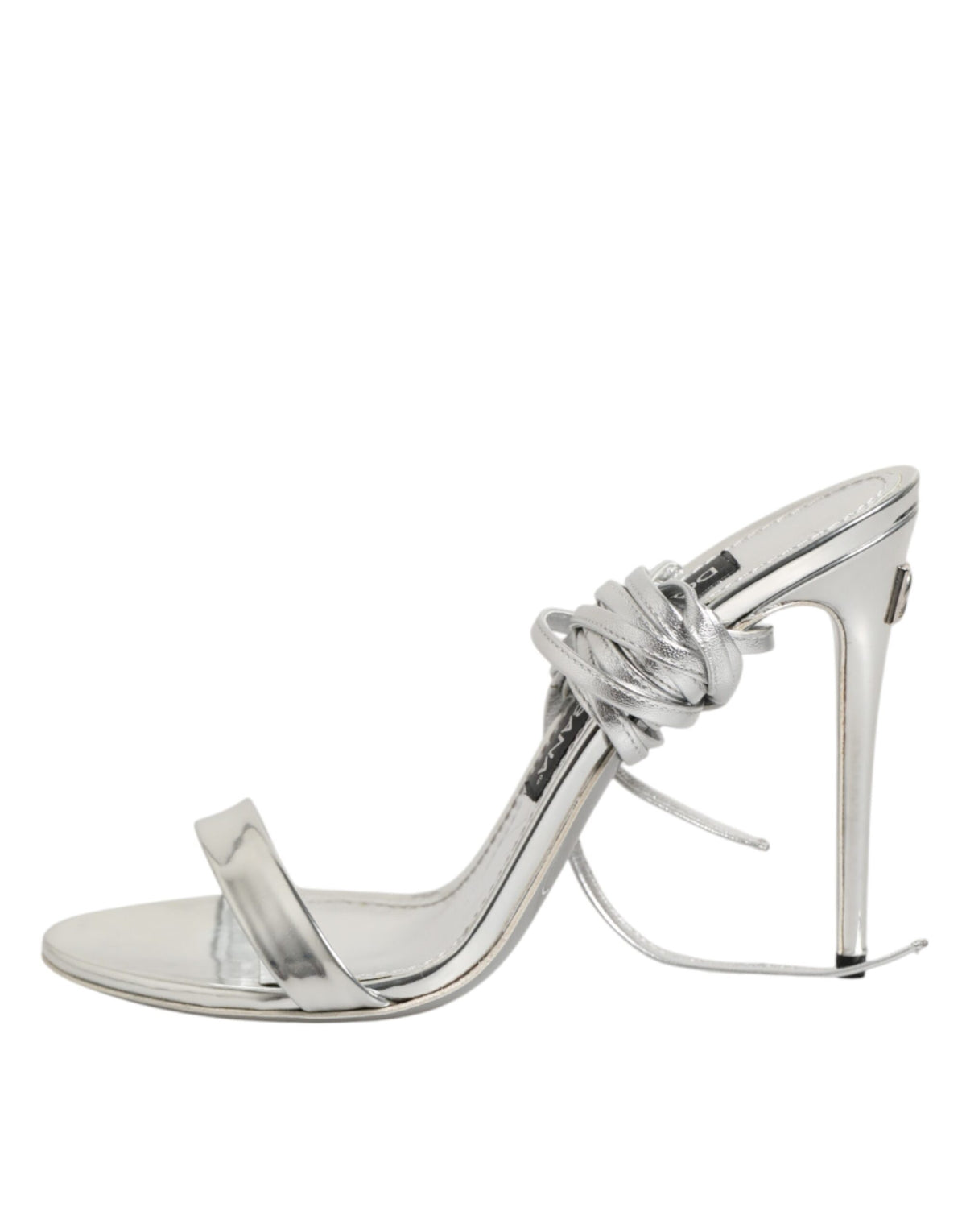 Dolce & Gabbana Silver Strappy High Heels Sandals Shoes