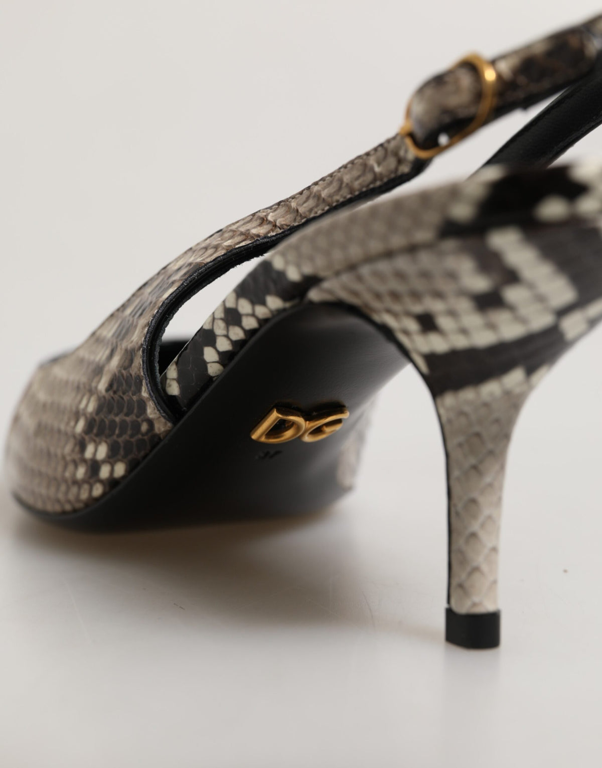 Dolce & Gabbana Multicolor Leather Heels Slingback  Shoes