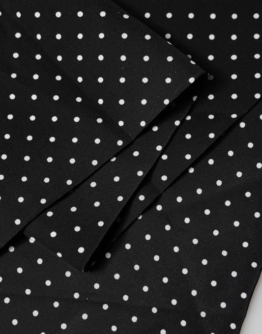 Black Polka Dot Neck Wrap Foulard 133.5cm x 12.5cm Scarf